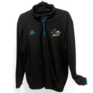 Adidas NHL San Jose Sharks Officially Licensed 1/4 Zip Pullover Large